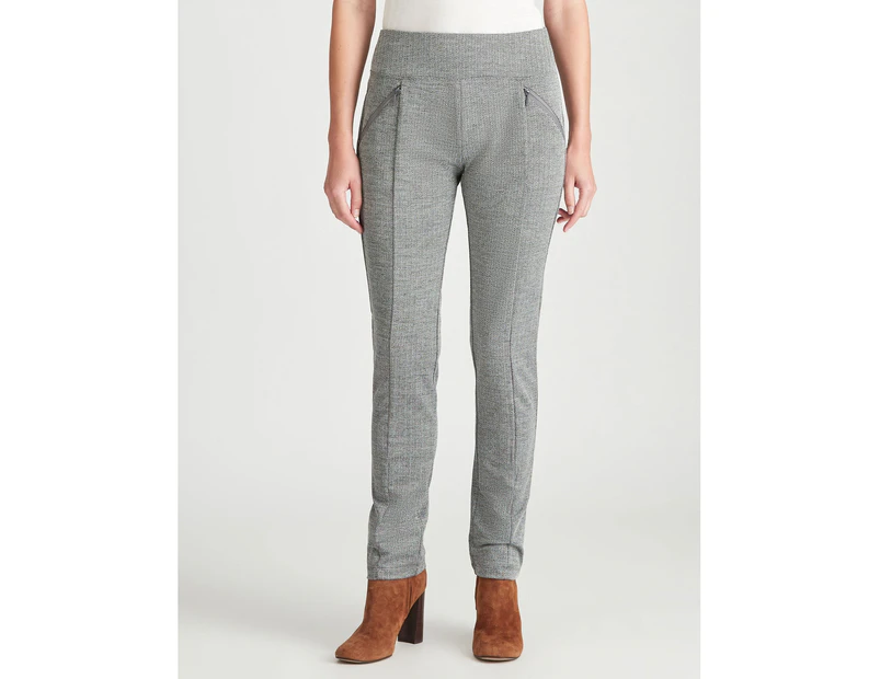 W.Lane Zipped Pants - Womens - Grey Tweed