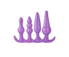 Urway 4 Pack Anal Butt Plug Ass Bum Beads Trainer Kit Sub BDSM Female Sex Toy - Purple
