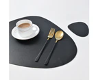 Oraway 2Pcs/Set Table Mat Exquisite Decorative Bowl Shape Irregular Round Modern Black Table Mats for Home - Black