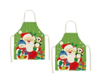 Christmas cartoon series printed apron household cotton and linen apron -style4