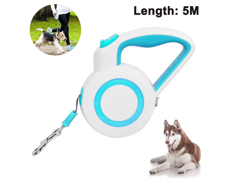 Retractable Dog Leash, 360° Tangle-Free Heavy Duty Reflective Walking Dog Leash Ribbon with Anti-Slip Handle One-Handed Brake, Pause and Lock