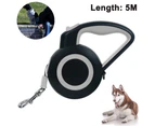 Retractable Dog Leash, 360° Tangle-Free Heavy Duty Reflective Walking Dog Leash Ribbon with Anti-Slip Handle One-Handed Brake, Pause and Lock