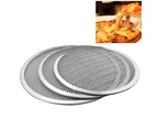 Mbg Aluminum Thicken Non-stick Net Round Pizza Mesh Pan Baking Tray Kitchen Tool-12 inch