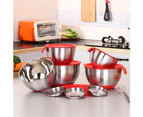 Mbg Stainless Steel Mixing Bowl Lid Grater Cake Salad Food Container Kitchen Tool-22cm without Lid