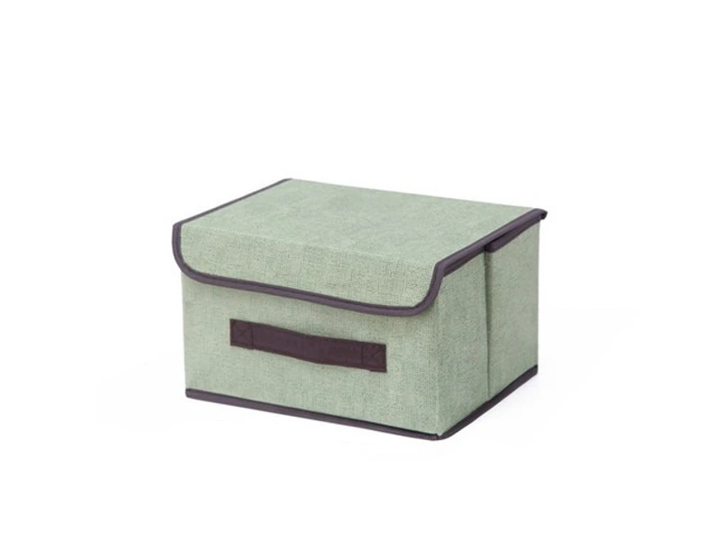 Biwiti Foldable Collapsible Storage Cubes Bin Closet Organizer Basket Storage Box with Dustproof Lid-Green/S