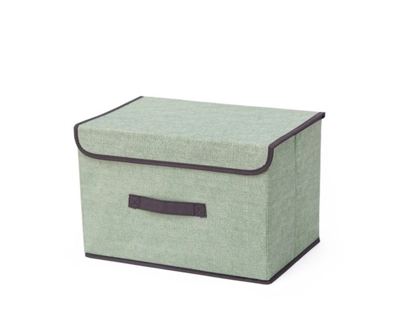 Biwiti Foldable Collapsible Storage Cubes Bin Closet Organizer Basket Storage Box with Dustproof Lid-Green/M