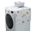 Geometric Washing Machine Refrigerator Dust Cover, Multi-Purpose Household Cotton Linen Dust Microwave Cover, with Storage Pouch