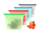 4Pcs Reusable Silicone Food Pouches, Silicone Food Storage Pouches For Fruit Vegetables Meat, Food Pouches