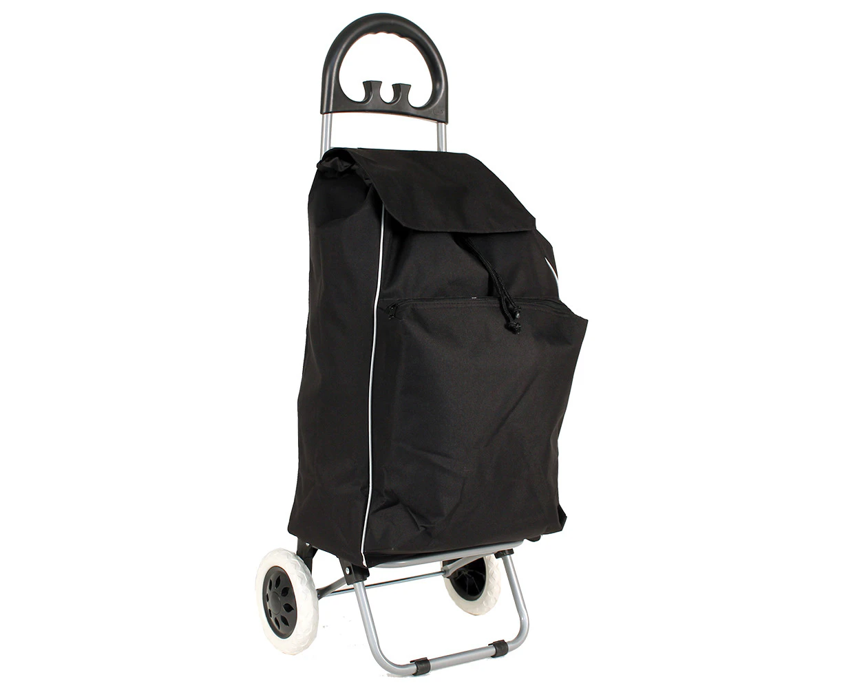 Tosca 70L/58cm Lightweight Shopping Cart Trolley Bag w/Wheels & Pocket - Black