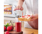 Mbg Glass Ketchup Sauces Oil Dispenser Bottle Sprayer Kitchen Container Presser-Black 500ML - Black