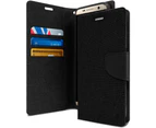 Canvas Book With Card Slot Case For Galaxy S8+ 6.2 Black