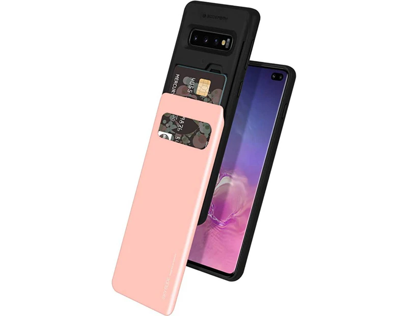 Sky Slide Bumper Case With Card Slot For Galaxy S10+ 6.4 Rose