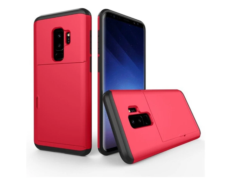 Verge Hard Case With Card Holder For Galaxy S9+ 6.2 Red