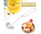 Mbg Egg Whisk Hand Operated Simple Operation Ergonomic Handle Mini Semi-automatic Milk Frother for Cooking-Stainless Steel - Stainless Steel