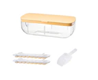 Mbg 1 Set Ice Cube Tray Large Capacity Eco-friendly Plastic All-Purpose Ice Cube Trays with Ice Box Container Shovel kit for Home-Yellow Dual Layer - Yellow