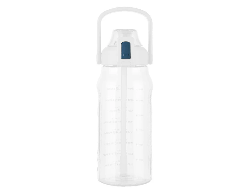 1500ml Water Bottle Large Capacity Heat-Resistant Plastic Straw Type Water Bottle Juice Beverage Cup for Office  - White