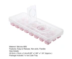 Mbg Ice Cube Tray 24 Grids Easy Release Silicone Whiskey Cocktail Ice Container Party Supplies-Pink - Pink