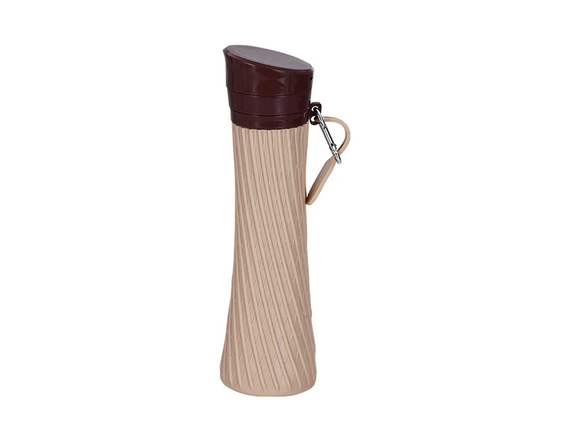 Water Bottle High Elasticity Large Capacity Silicone Food Grade Small Waist Drink Cup Outdoor Accessories - Brown