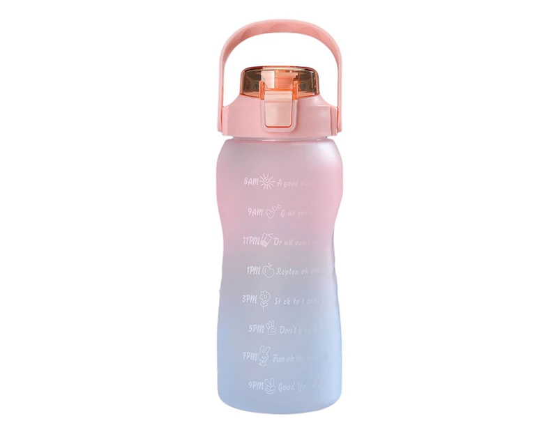Water Cup Large Capacity Heat-Resistant PC Material Coffee Water Drinking Bottle Fitness Kettle with Straw for Office  - Pink
