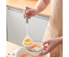 Mbg 2-in-1 Design Colander Spoon Anti-scalding Long Handle Food Grade Multipurpose Fine Mesh Strainer Spoon Cooking Tool-White Grey - White Grey