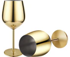 Stainless Steel Red Wine Glass, Stainless Steel Red Wine Glass Champagne Flute Cup 500Ml 2 Pack,Gold