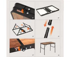 Naturehike Ultralight Foldable Table Aluminium BBQ Camping Furniture Folding Desk Large - Wood Grain
