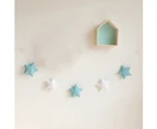 Nordic 5Pcs Cute Stars Hanging Ornaments Banner Bunting Party Kid Bed Room Decor-Grey + White
