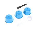 Mbg 5Pcs/Set Coffee Capsule Cups Reusable Refillable with Spoon Brush Heat-resistant Food Grade Coffee Filters Kitchen Supplies -Blue - Blue