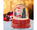 Christmas Snow Globe Cute Santa Claus Snowmans Tree Faux Crystal Ball Decorative Plastic Craft Colorful LED Light-Up Musical Box Ornament-Snowman