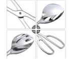 2 Packs Buffet Tongs Stainless Steel Kitchen Tongs Serving Tongs Salad Tongs Cake Tongs Bread Tongs