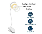 LED Desk Lamp Eye-Caring Clamp Light Clamp Lamps Reading Lights with USB Port