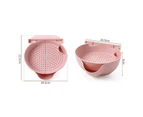 Mbg 1 Set Double-layer Fruit Strainer Basket Quick Drainage PP Food Preparation Sink Drain Basket Kitchen Tools-Pink - Pink