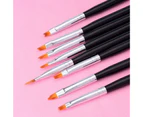 8Pcs/Set Nail Art Pen Brush Painting Line Flower Drawing UV Gel Manicure Tool - Pink