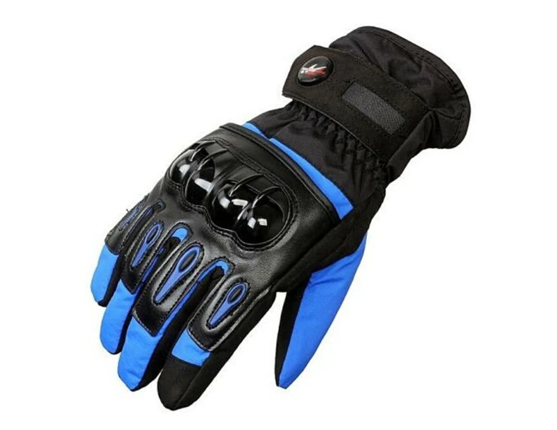 Motorcycle Gloves Waterproof Motorbike Bike Warm Thermal Winter Quality MTV08 - Blue