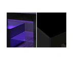 Oikiture TV Cabinet Entertainment Unit Stand LED RGB Gloss Furniture Black 180CM