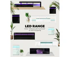 Oikiture TV Cabinet Entertainment Unit Stand RGB LED Gloss Furniture White 180CM