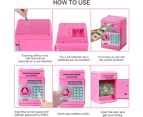 Electronic Piggy Banks, Auto Scroll Paper Money Saving Box ATM Password Coin Bank,Perfect Toy Gifts for Boys Girls (Pink)