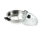 TODO 27cm Stainless Steel Hot Pot Induction Cook Pot Cooker with Glass Lid