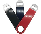 3 Pack Heavy Duty Stainless Steel Flat Bottle Opener, Solid and Durable Beer Openers, 7 inches Red, Black, Blue
