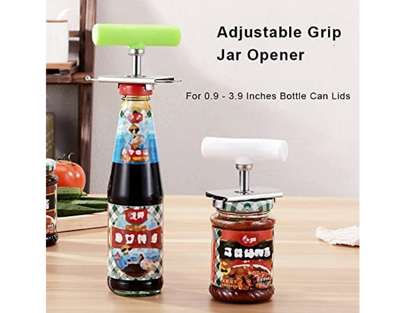 Adjustable jar opener, curved stainless steel handle, jar opener with good grip, the elderly, arthritis
