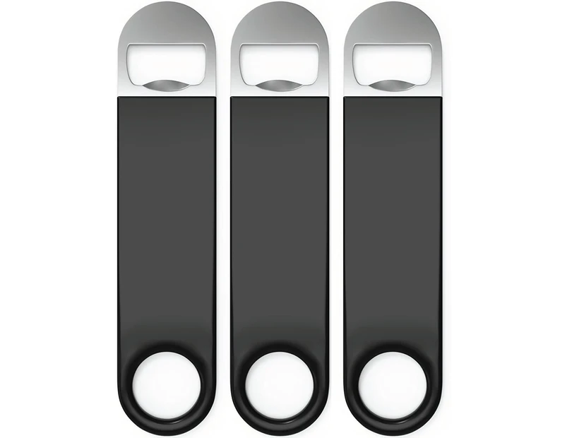 Bottle Openers by . 3 Pack. Professional Grade: Large,  Rubber Coated, Stainless Steel