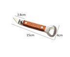 Bottle Punch Can Opener Stainless Steel Beer Bottle Opener with Wood Handle for Manual Bottles Cans