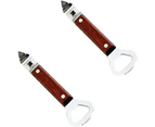 Brown Can Punch Bottle Opener Classic Beer Opener Hardwood Handle Steel, Stainless Steel Solid and Durable