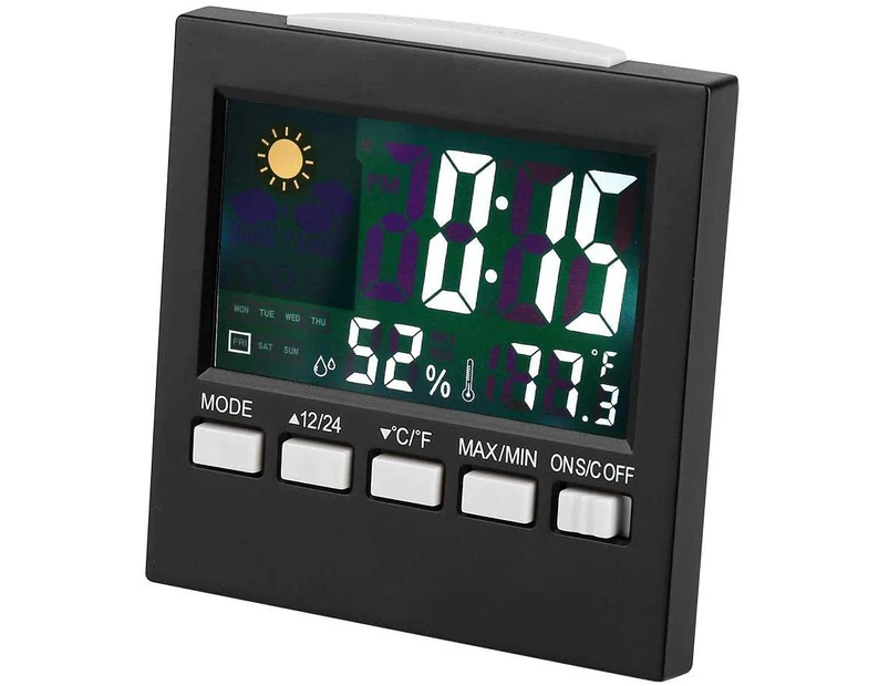 Black + Usb Cable - Multi-Function Perpetual Calendar Clockdigital Hygrometer And Thermometer Calibration Hygrometer, Black