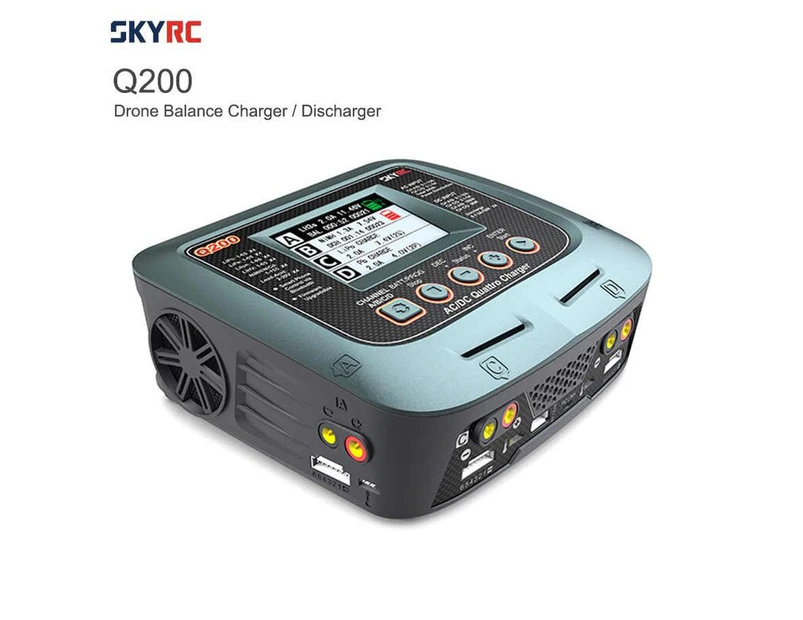 Skyrc Q200 Quattro Lcd Ac/Dc 2X100W 2X50W 4Ch Balance Charger For Lipo Battery