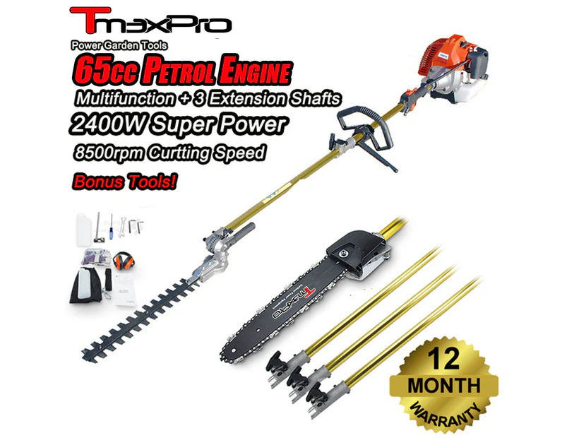 TMP Pole Chainsaw Hedge Trimmer Pruner Chain Saw Brush Tree Cutter 65Cc 2 Stroke