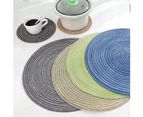 Concise Round Linen Braided Cup Coaster Heat Insulated Bowl Plate Place Mat