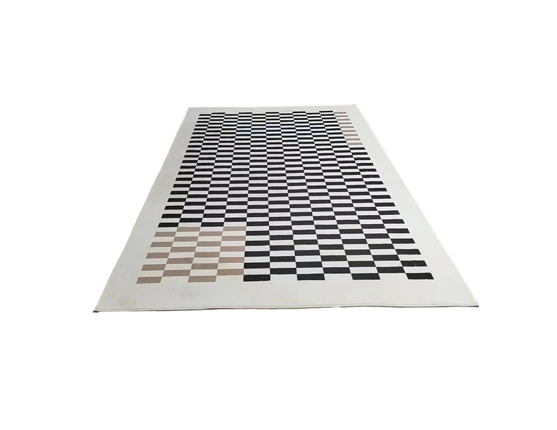 Ultra soft interior modern shag carpet fluffy non-slip shag carpet dining room living room carpet -French checkerboard -3 0.5*0.8
