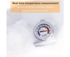 Mbg 2Pcs Large Round Dial Kitchen Stainless Steel Freezer Refrigerator Thermometer-Silver - Silver