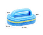 Cleaning Brush Handle Design Household Cleaning Supplies PP Ceramic Tile Sponge Scrubber for Kitchen-Blue